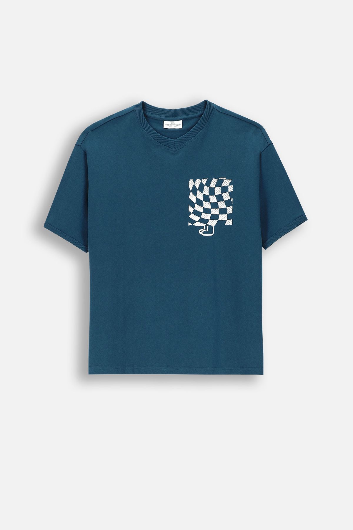 Ｔシャツ　342521 T-shirt z krótkim rękawem czarny z nadrukiem pająka