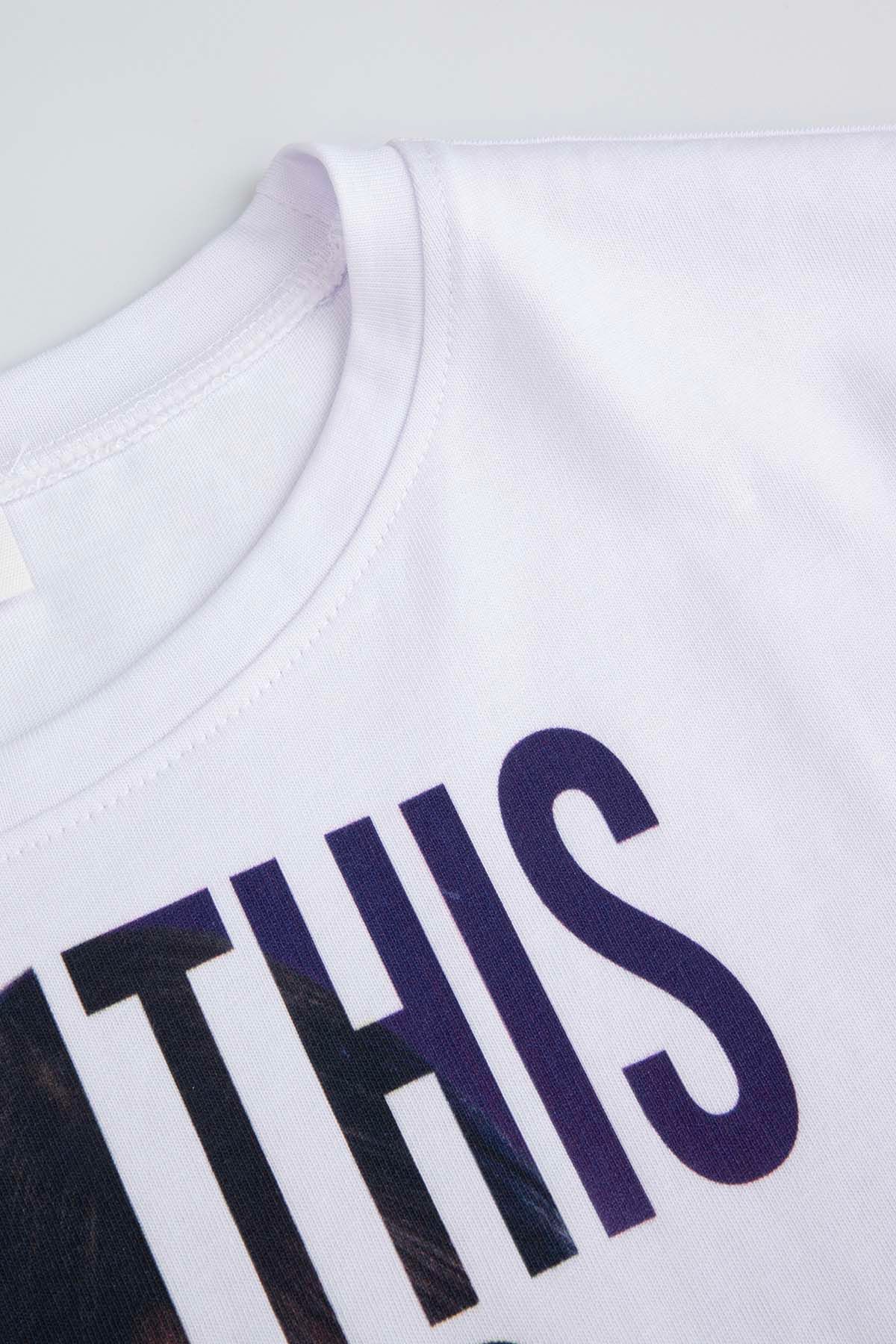 【MODERNIF】Authentic Lettering Short Sleeve Tee Original T-shirt z krótkim rękawem czarny z nadrukiem na przodzie
