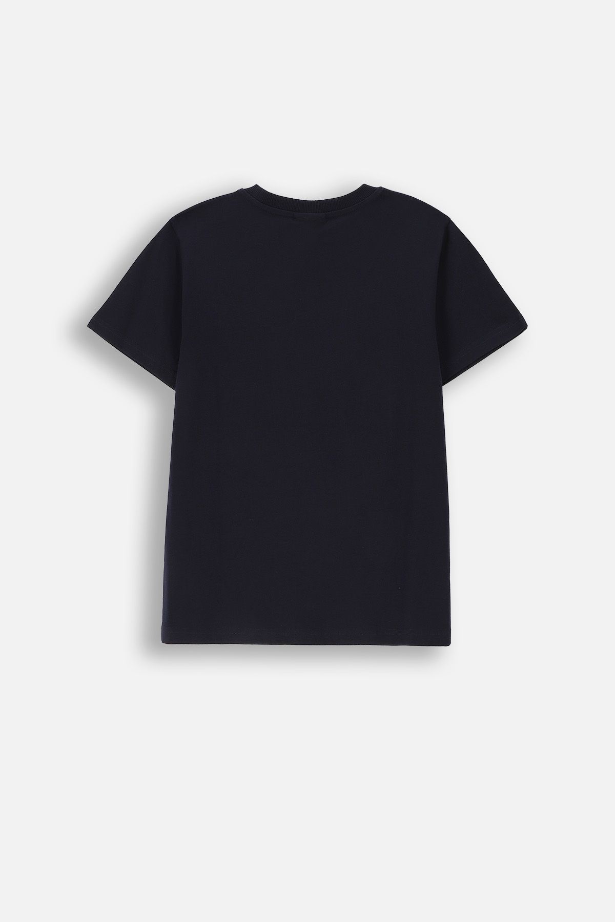 T-shirt z krótkim rękawem granatowy z piłkarskim nadrukiem