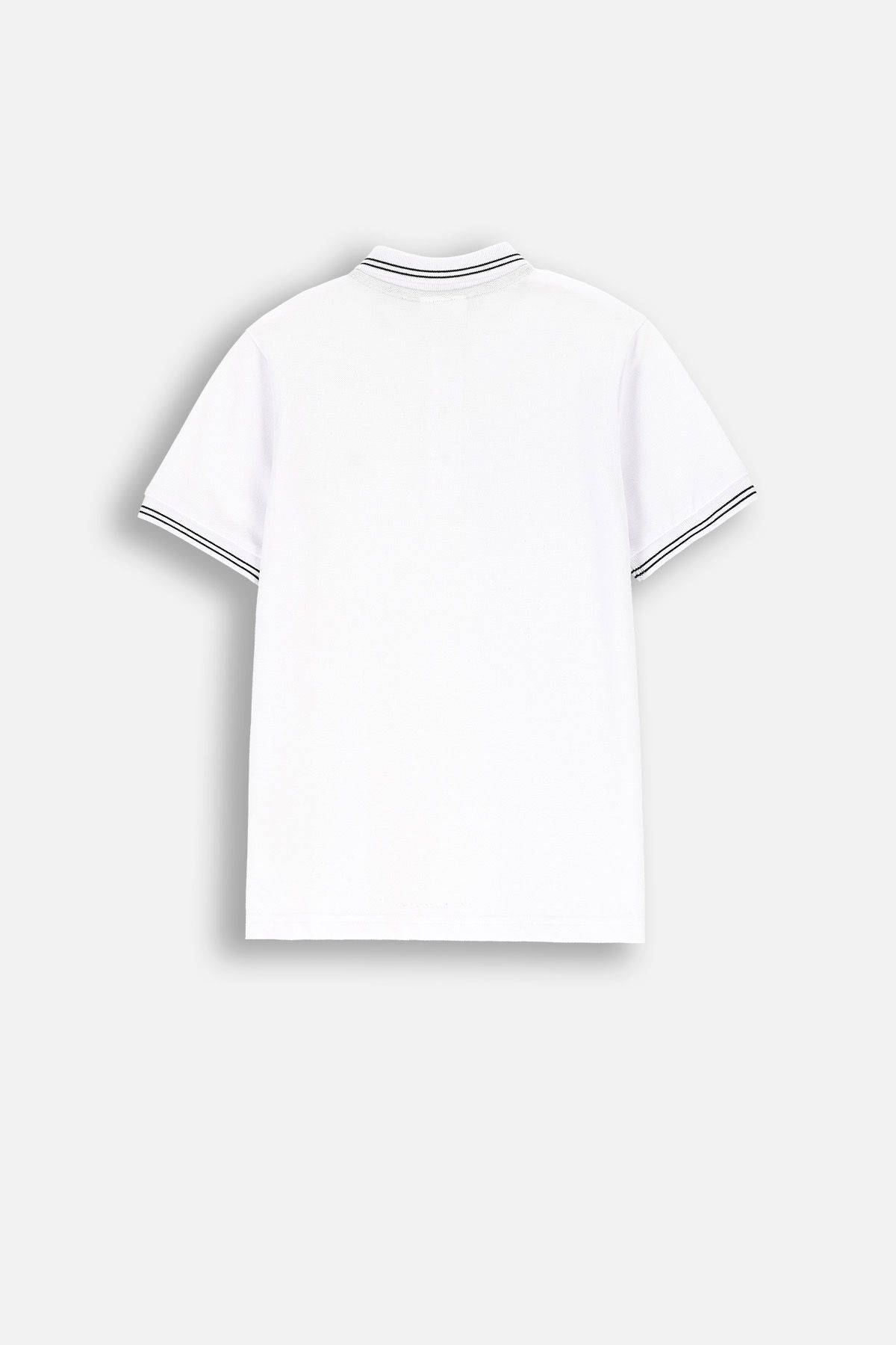 T-shirt z krótkim rękawem biała, z kołnierzykiem POLO