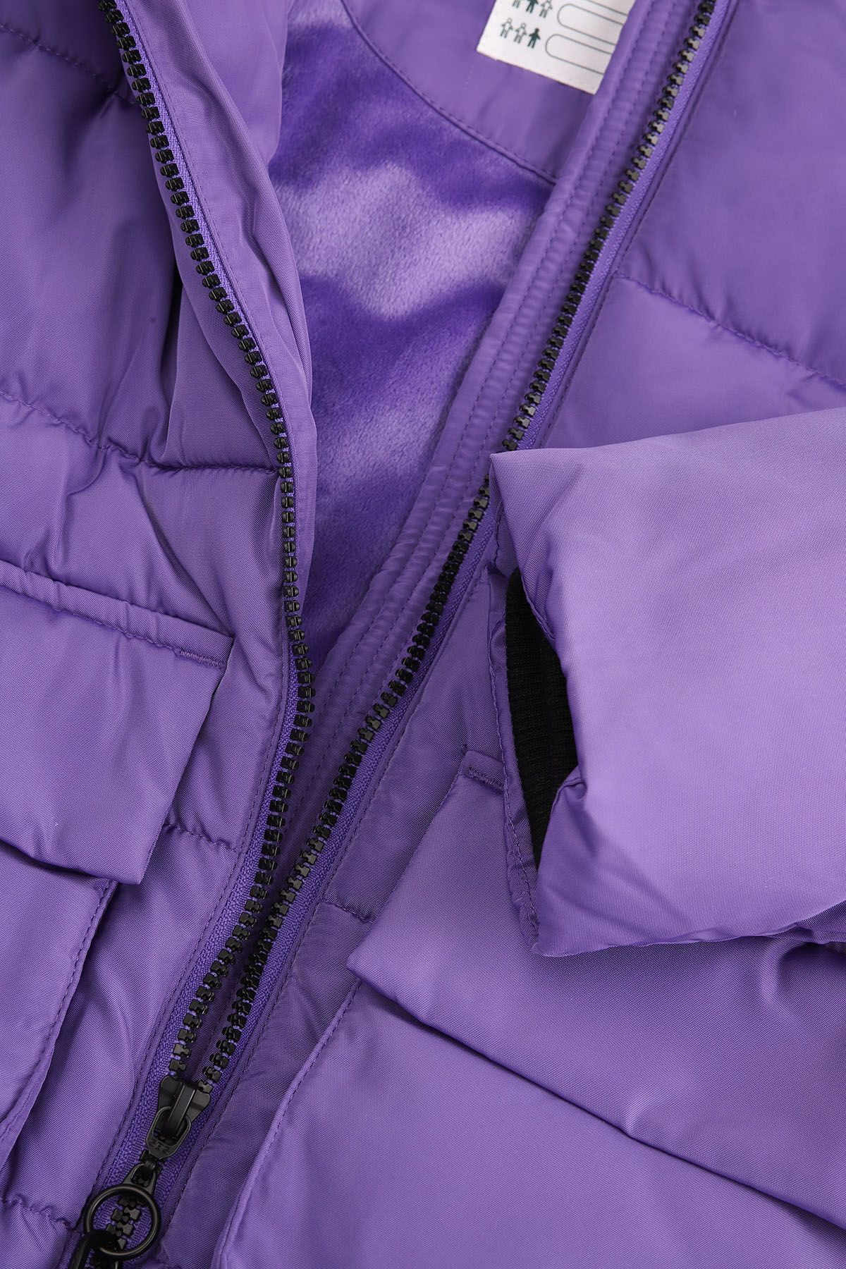 Winter jacket purple with hood and pockets - Coccodrillo