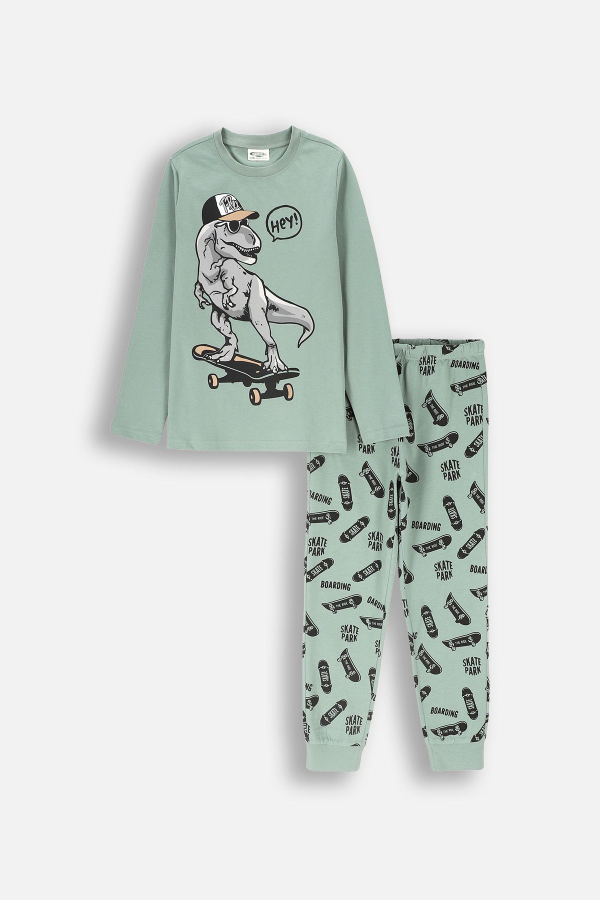 Boys Pjs Skateboard Pyjamas Boys' Pyjamas Green With Print Coccodrillo