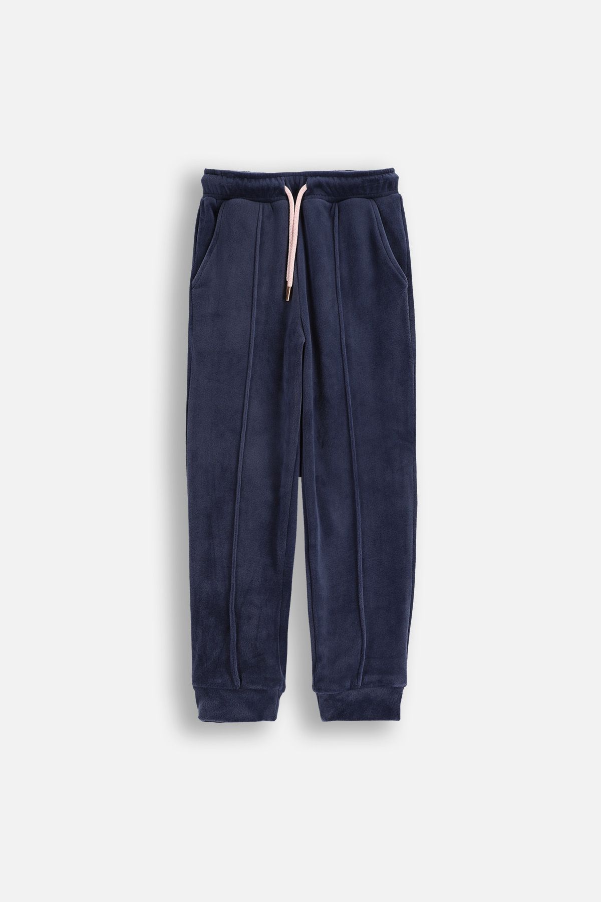 Velour Jogger Pants navy tie-waist REGULAR FIT - Coccodrillo