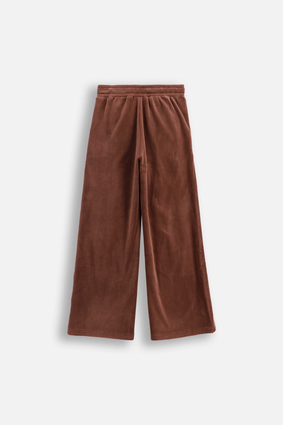 Velour sweatpants brown pants with flared legs and a tie waist
