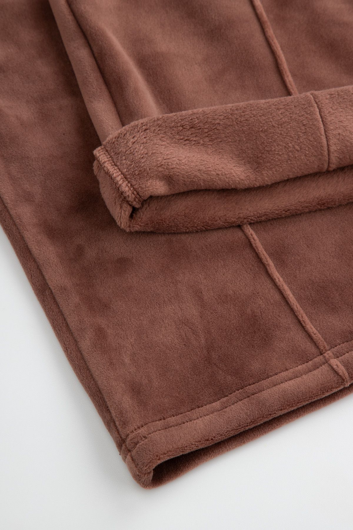 Velour sweatpants brown pants with flared legs and a tie waist