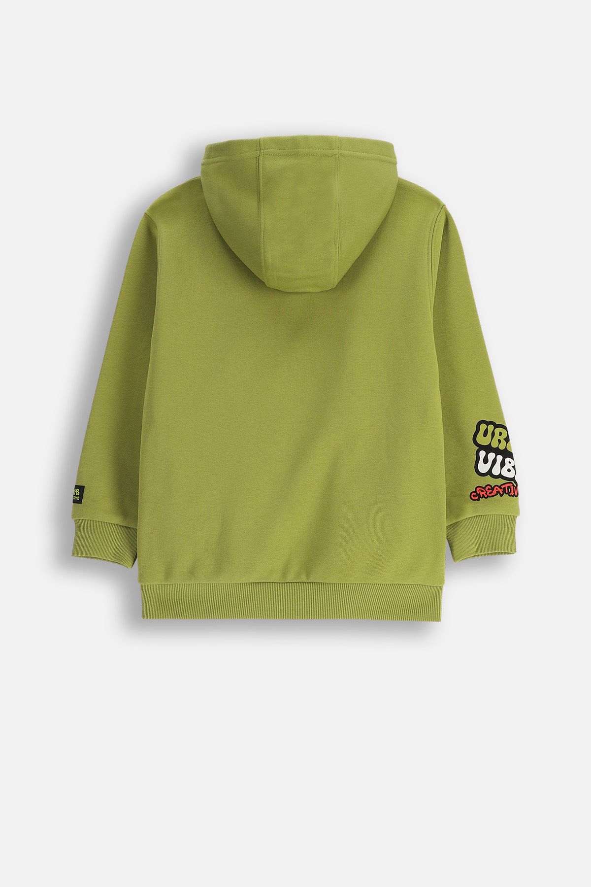 Bluza dresowa z kapturem oliwkowa z napisami w stylu