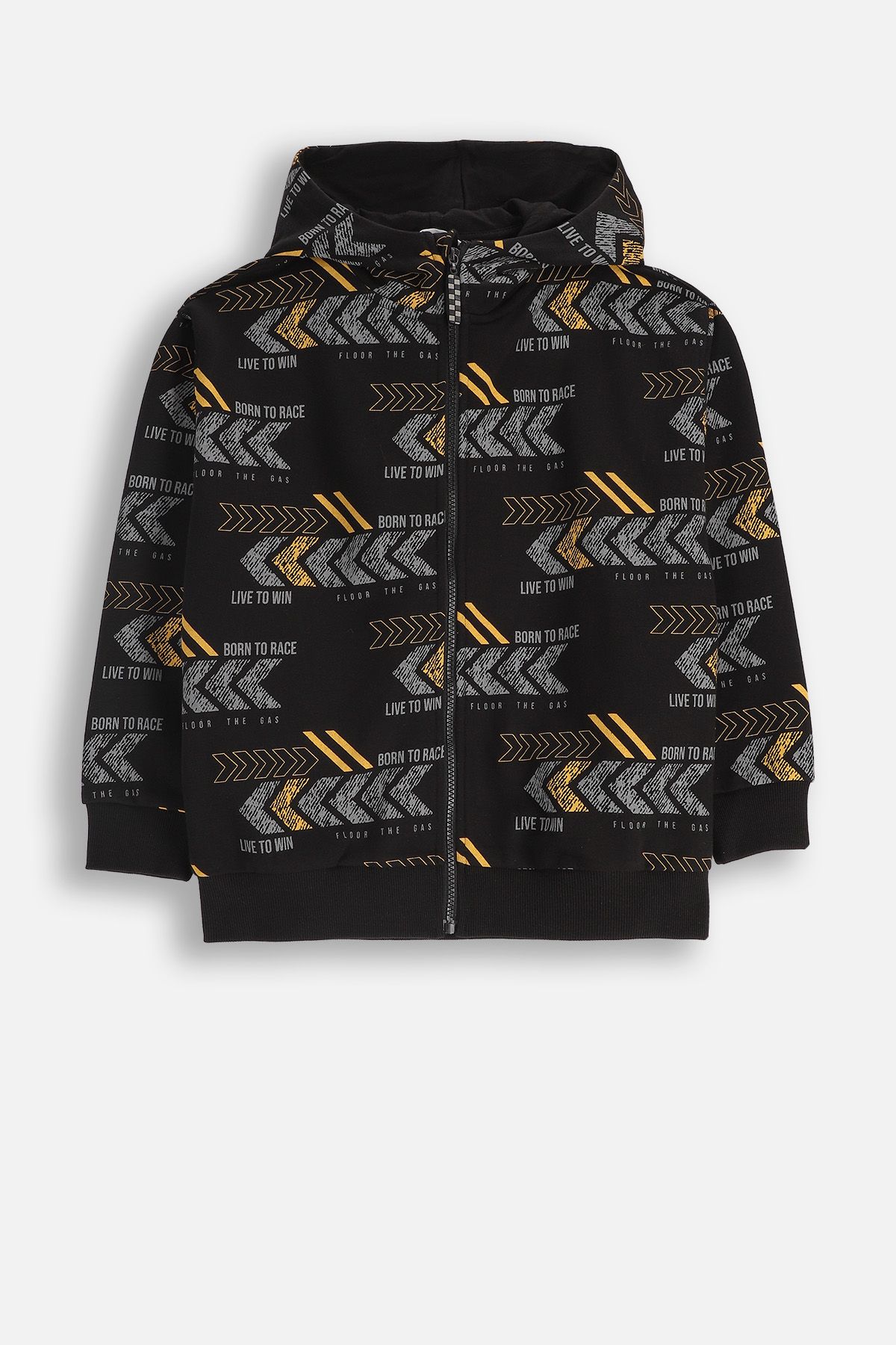 Bluza rozpinana szara bez kaptura z printem w kratkę i