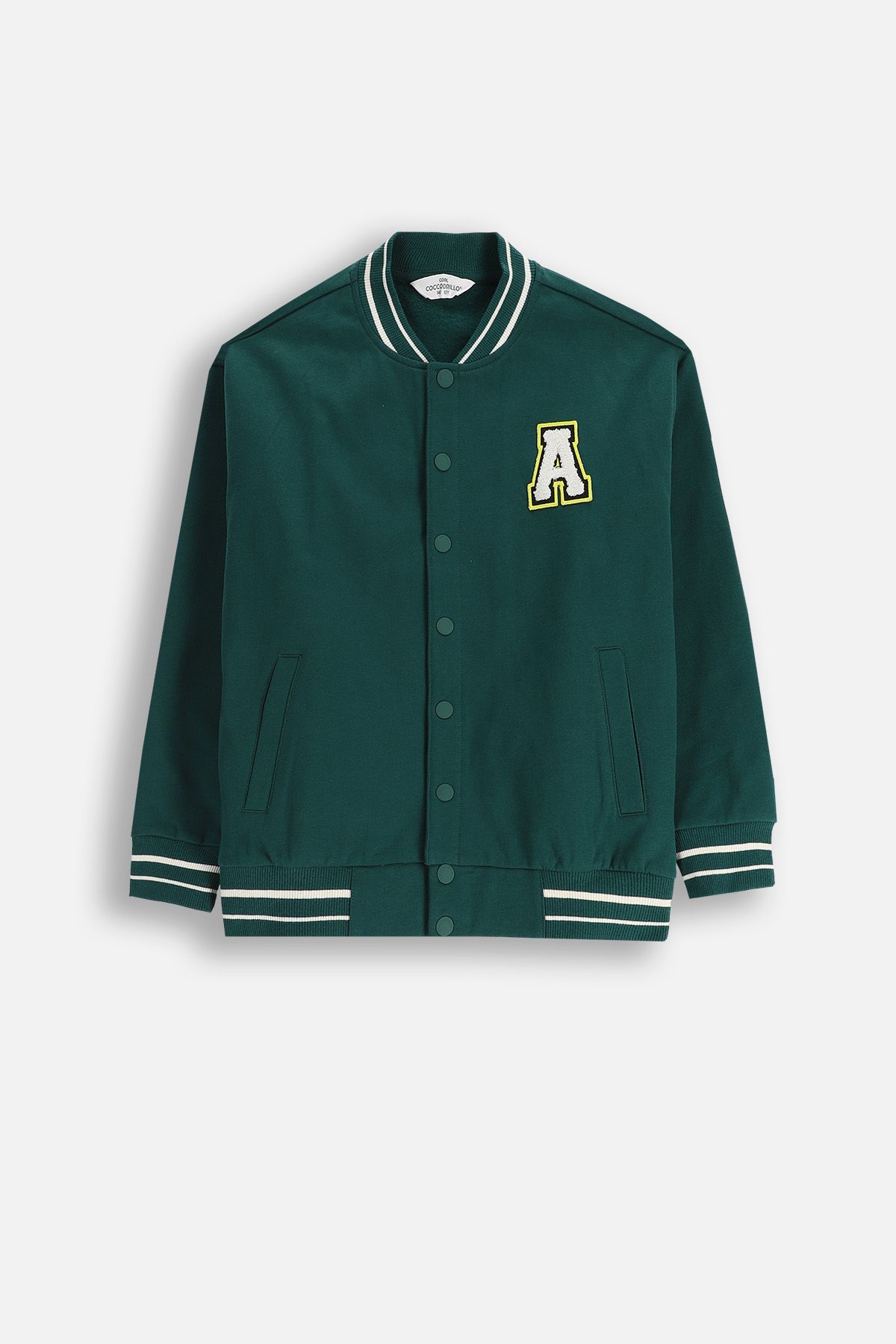 Padded Bomber Jacket Green with pockets - Coccodrillo