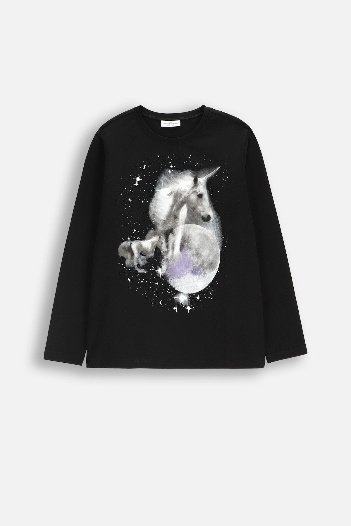 Koszulka z długim rękawem różowy z nadrukiem na przodzie