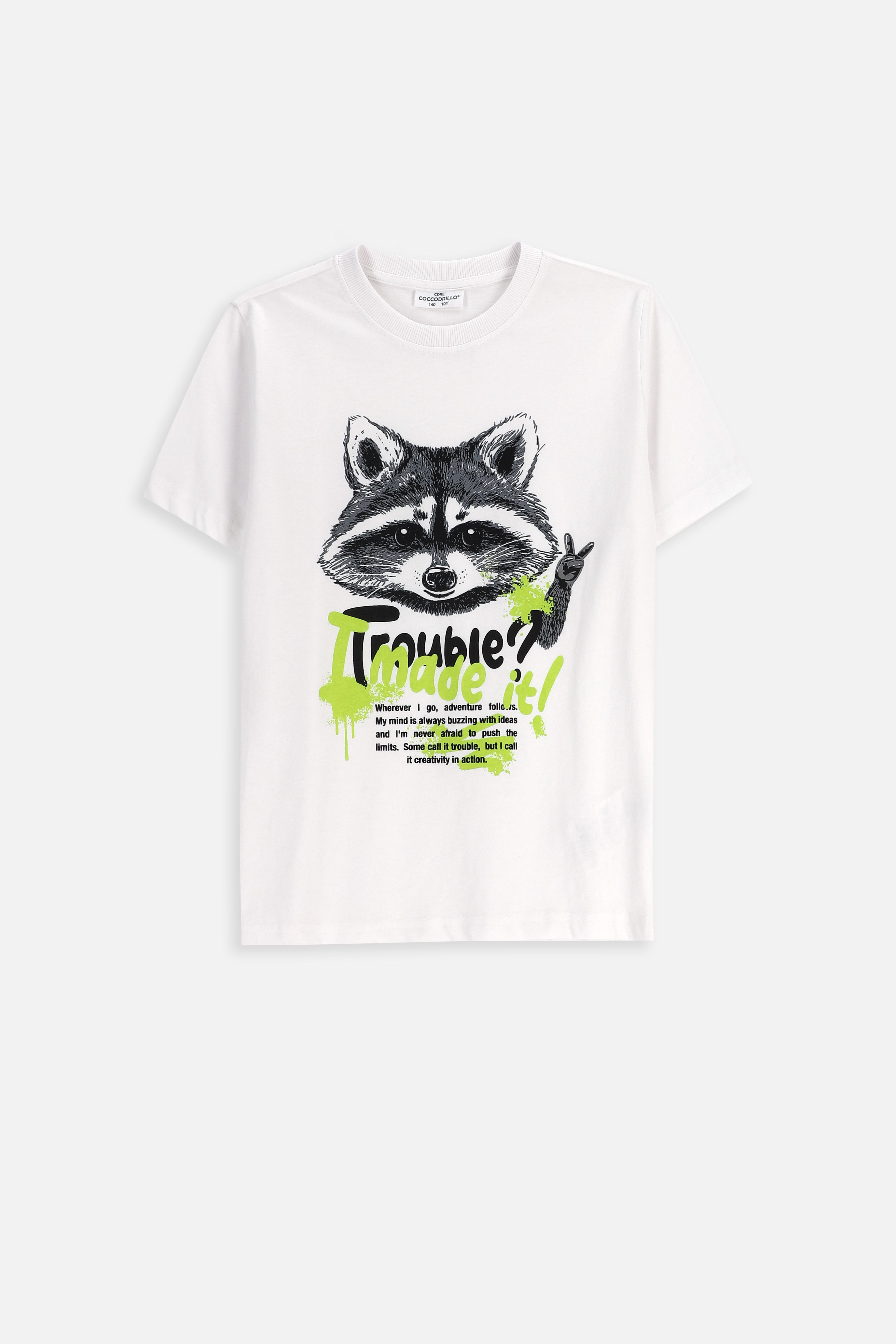 T-shirt z krótkim rękawem biały z nadrukiem na przodzie