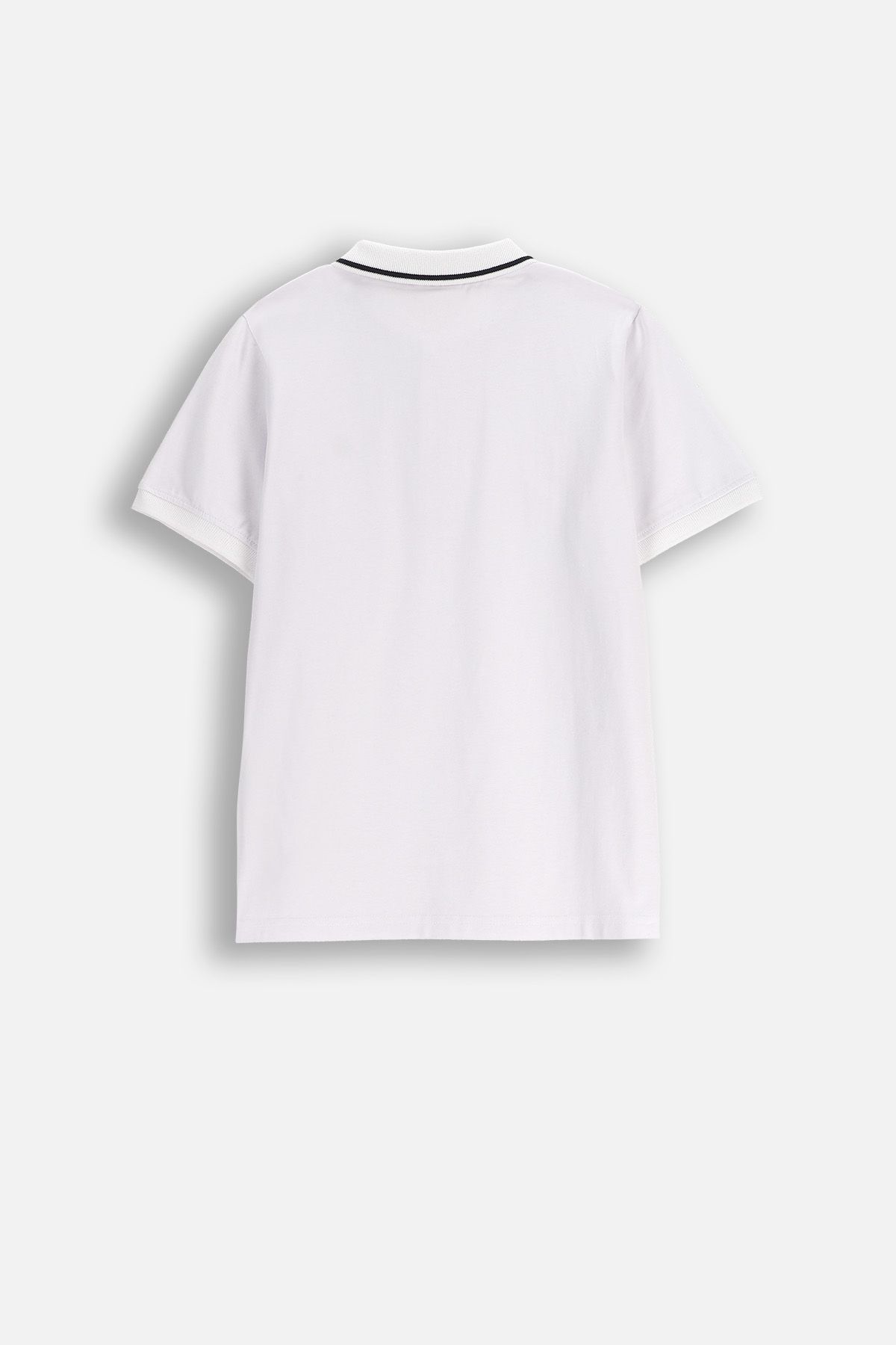 Tricou cu mânecă scurtă tricou alb cu guler POLO și broderie