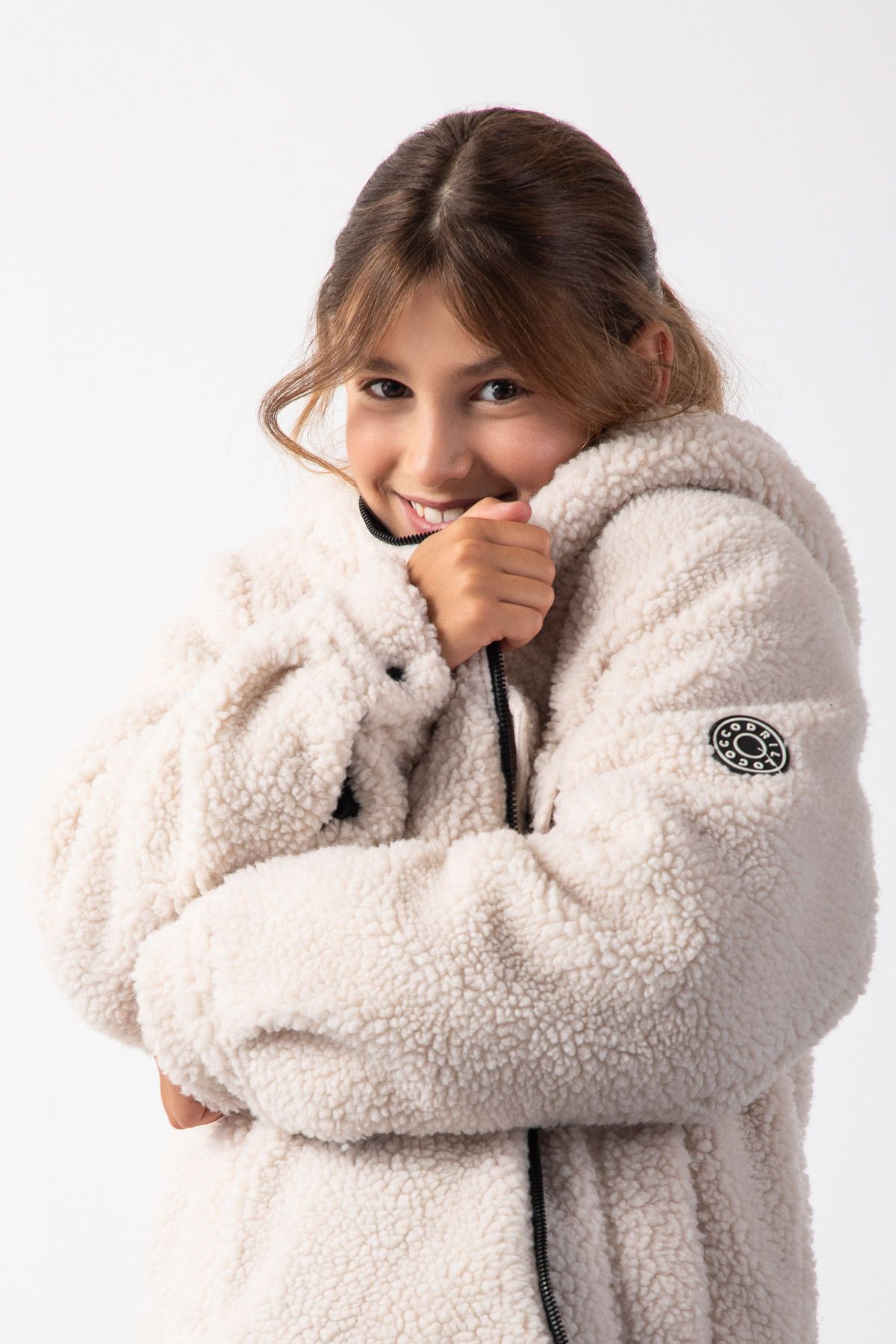 ジャケット・アウター S fur hooded jacket 2010s Adidas faux fur hooded jacket, black with gold three striped