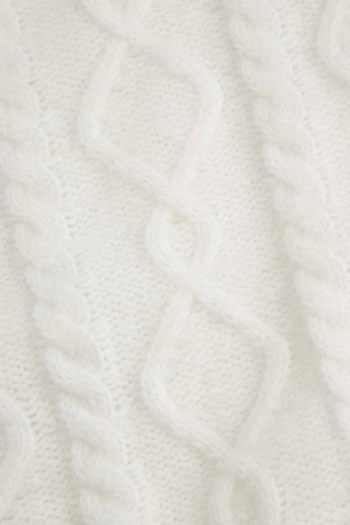 deres☆ paper cotton sweater オフホワイト Jacquard_crew_neck_knit_-