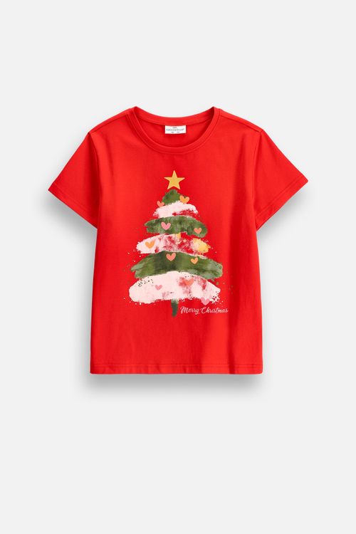 COCCODRILLO COCCODRILLO T-shirt z krótkim rękawem MERRY XMAS rozmiar 146 kolor czerwony dla Dziewczynki