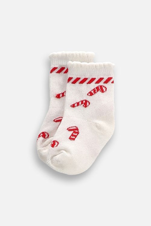 COCCODRILLO COCCODRILLO Skarpetki MERRY XMAS rozmiar 1 / 2 kolor ecru dla Dziewczynki
