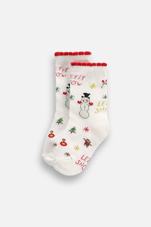 COCCODRILLO COCCODRILLO Skarpetki MERRY XMAS rozmiar 30 / 33 kolor ecru dla Dziecka