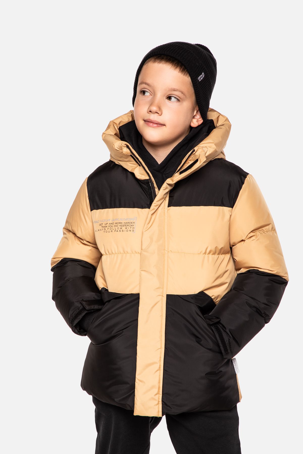 モコモコ Kurtka zimowa chłopięca pikowana z polarową podszewką - Coccodrillo