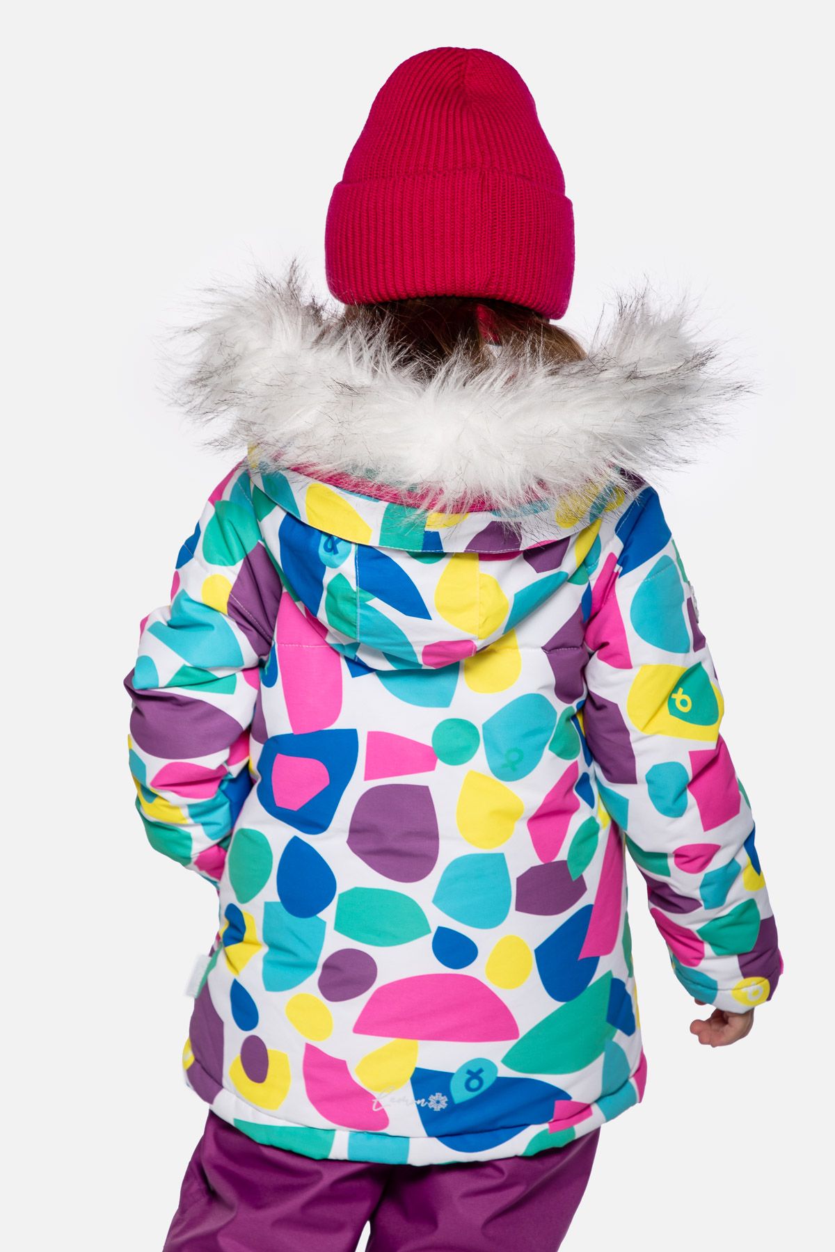 Kurtka narciarska dziewczęca z polarową podszewką i powłoką DWR