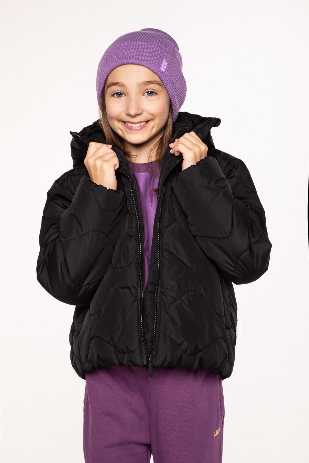 ラブリーハートクロップジャケット (4color) Girls' ski jacket with fleece lining and DWR coating