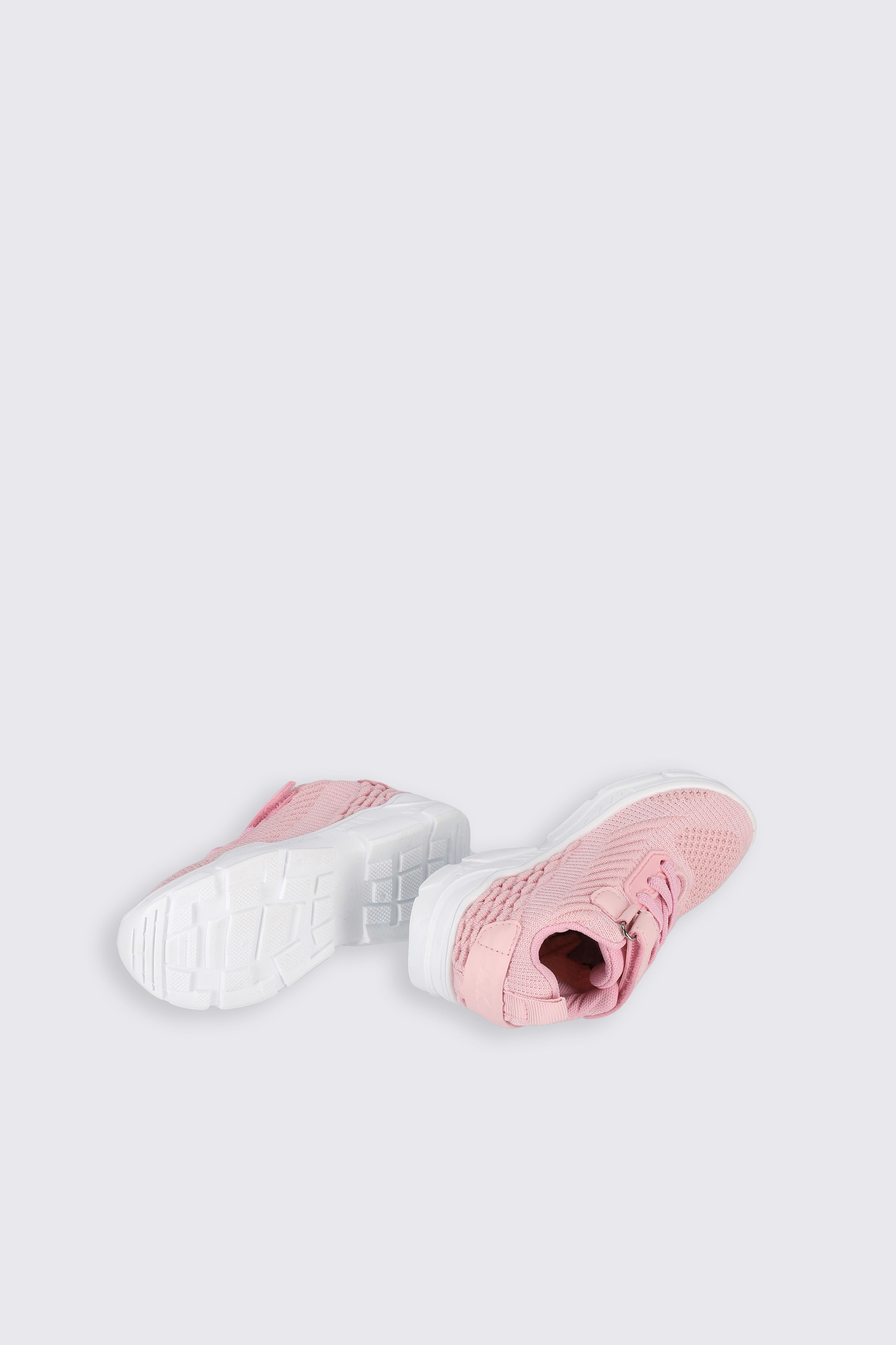 Sneakersy na rzepy różowe buty sportowe z białą podeszwą