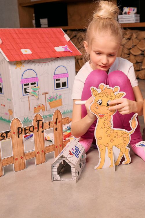 MOKIDA TOYS Tekturowa farma do kolorowania i zabawy rozmiar ONE SIZE kolor brak koloru dla Dziecka