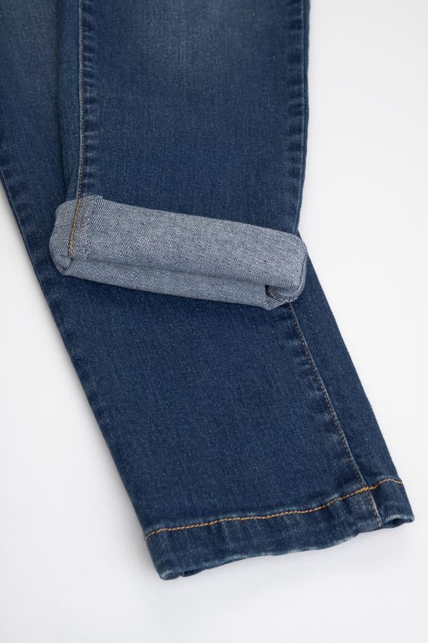 Spodnie jeansowe granatowe z kieszeniami o fasonie SLIM 2208544