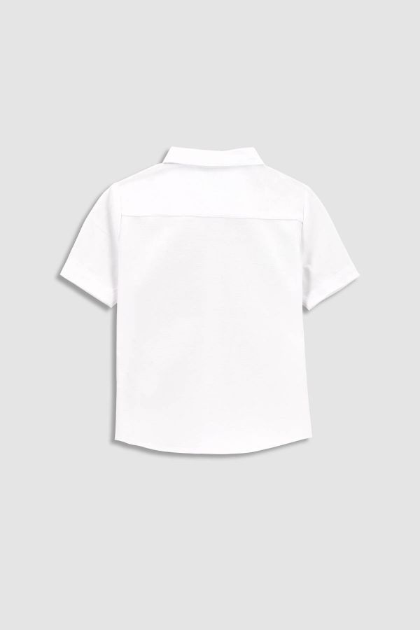 Koszula z krótkim rękawem biała z klasycznym kołnierzykiem 2209493