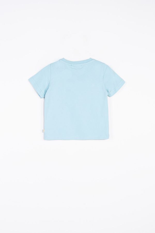 T-shirt z krótkim rękawem w kolorze niebieskim z nadrukiem
