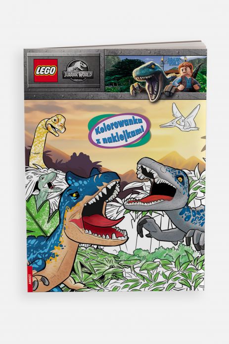 "Kolorowanka z naklejkami. LEGO: Jurassic World" książka z zadaniami od 3 do 5 lat
