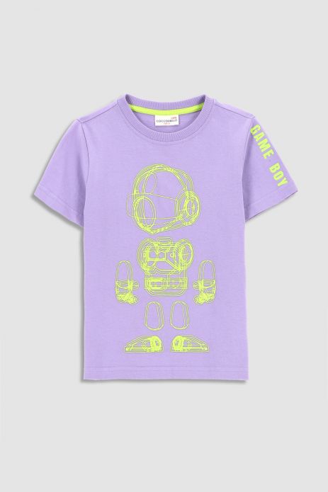 T-shirt z krótkim rękawem fioletowy z nadrukiem gamerskim 2