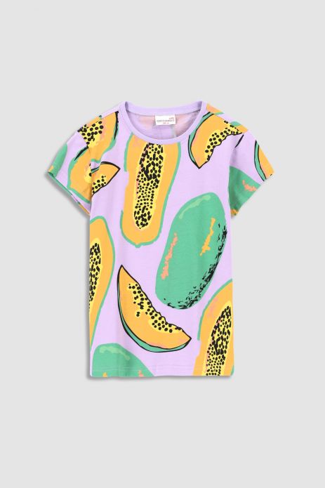 T-shirt z krótkim rękawem wielokolorowy z owocowym printem