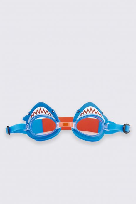 Okulary do pływania Aqua2ude Rekin niebieskie silikonowe w etui 3+