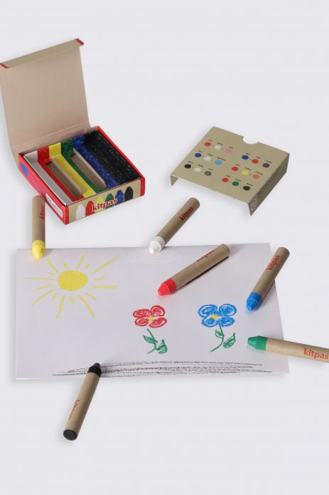 Uniwersalne kredki dla dzieci w pudełku 6 szt. do malowania na papierze, szkle i innych powierzchniach 3+