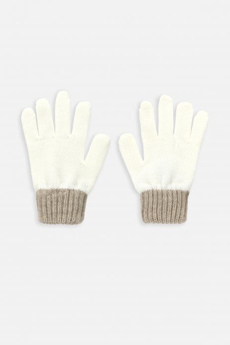 Rękawiczki dziewczęce pięciopalczaste swetrowe
