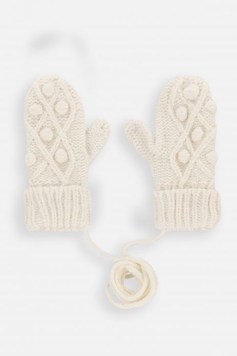 Rękawiczki ecru swetrowe
