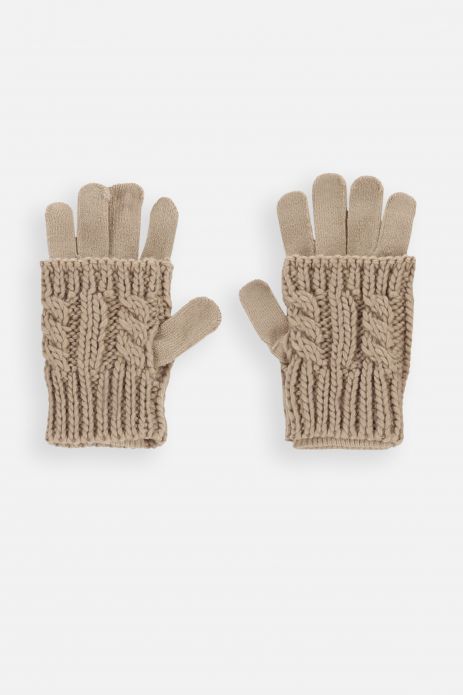 Rękawiczki brązowe pojedyncze swetrowe 2