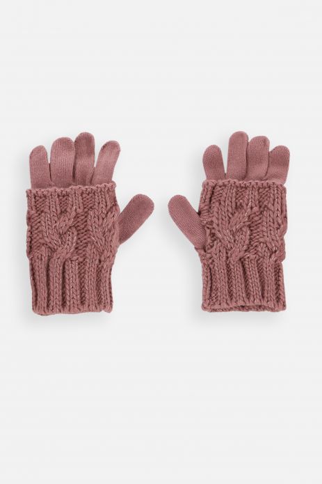Rękawiczki różowe pojedyncze swetrowe 2