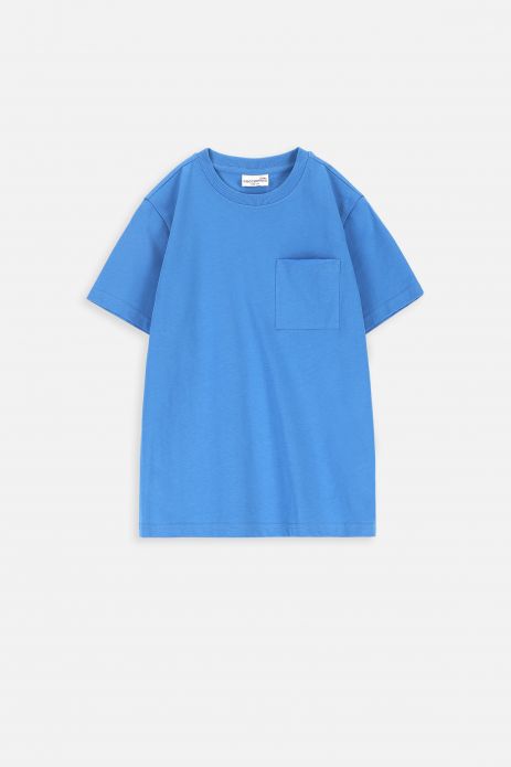 T-shirt z krótkim rękawem niebieski z kieszonką