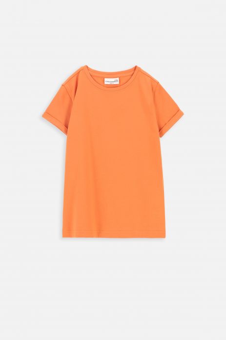 T-shirt z krótkim rękawem pomarańczowy gładki