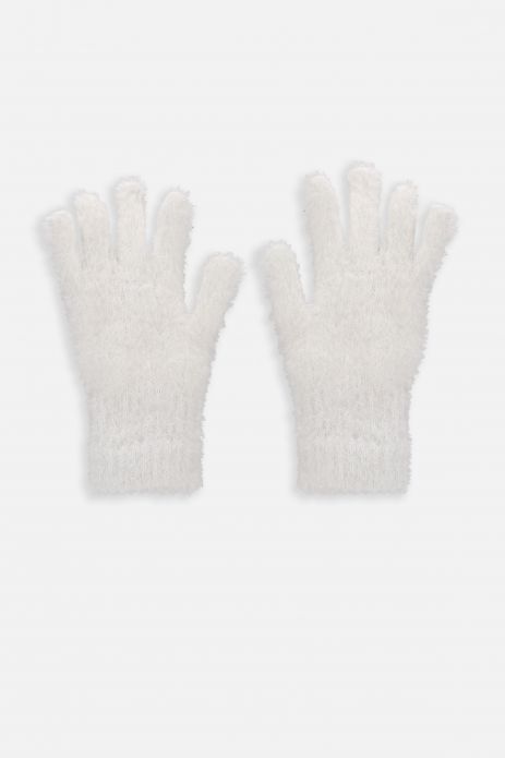 Rękawiczki ecru pojedyncze swetrowe