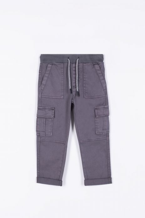Spodnie tkaninowe szare z kieszeniami na nogawkach