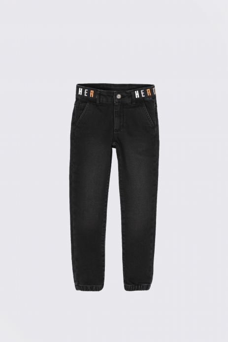 Spodnie jeansowe grafitowe JOGGERY o fasonie SLIM 2
