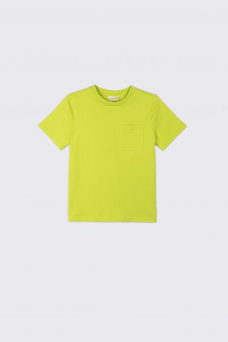 T-shirt z krótkim rękawem limonkowy gładki