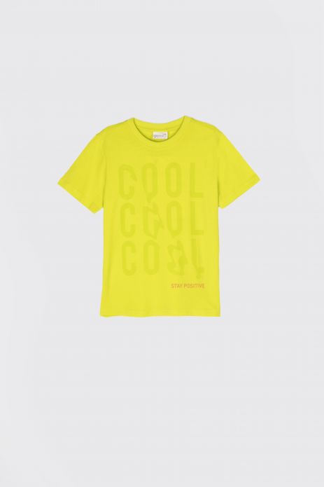 T-shirt z krótkim rękawem limonkowy z nadrukiem 2