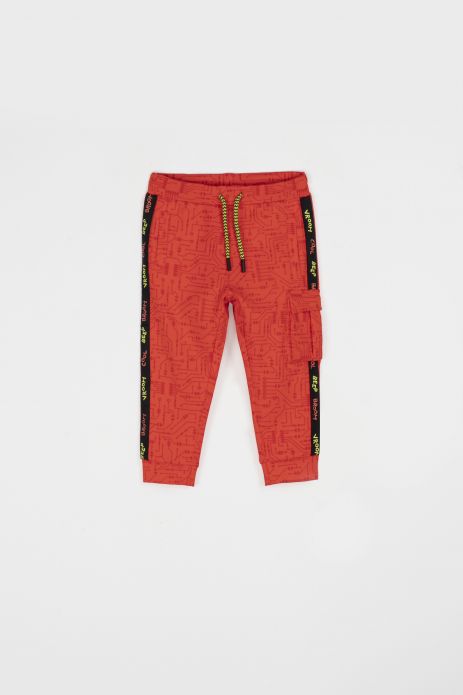 Spodnie dresowe czerwone z kieszonką na nogawce
