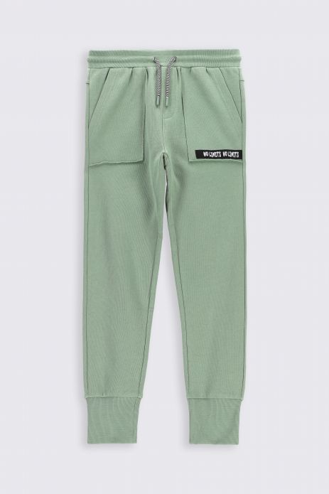 Spodnie dresowe zielone z kieszeniami o fasonie SLIM