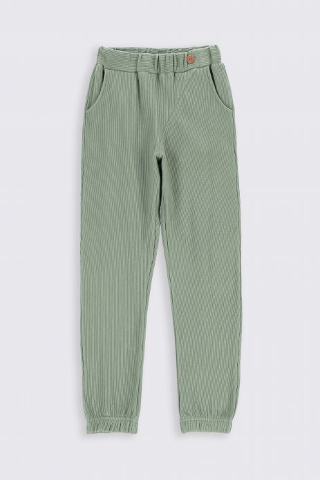 Spodnie dresowe zielone luźne z kieszeniami o fasonie REGULAR