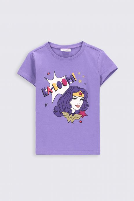 T-shirt z krótkim rękawem fioletowy,licencja WONDER WOMAN 2