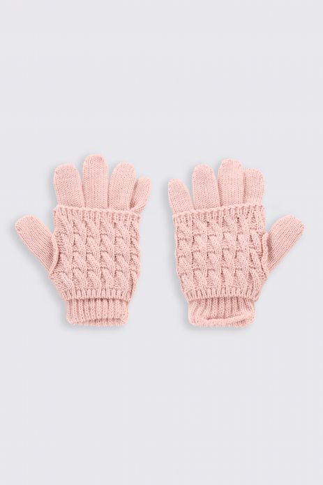 Rękawiczki różowe pojedyncze swetrowe